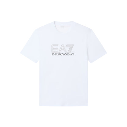 T-shirt Uomo dal fit regolare con stampa logo EA7 a contrasto
