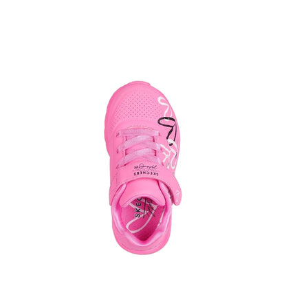 Sneakers Bambina Uno Lite Rosa con fantasia cuori