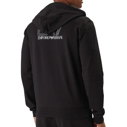 Felpa Uomo Nera full zip, con maxi logo sulla schiena