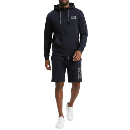 Felpa Uomo Blu con chiusura full zip e cappuccio