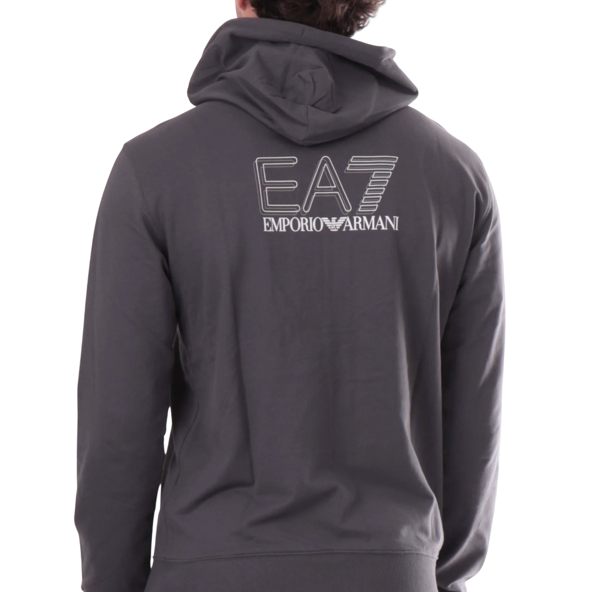 Felpa Uomo Grigia con chiusura full zip e cappuccio