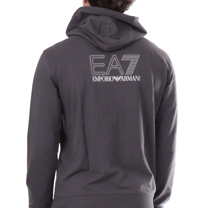 Felpa Uomo Grigia con chiusura full zip e cappuccio