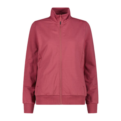 Felpa Donna in cotone elasticizzato rosa con zip