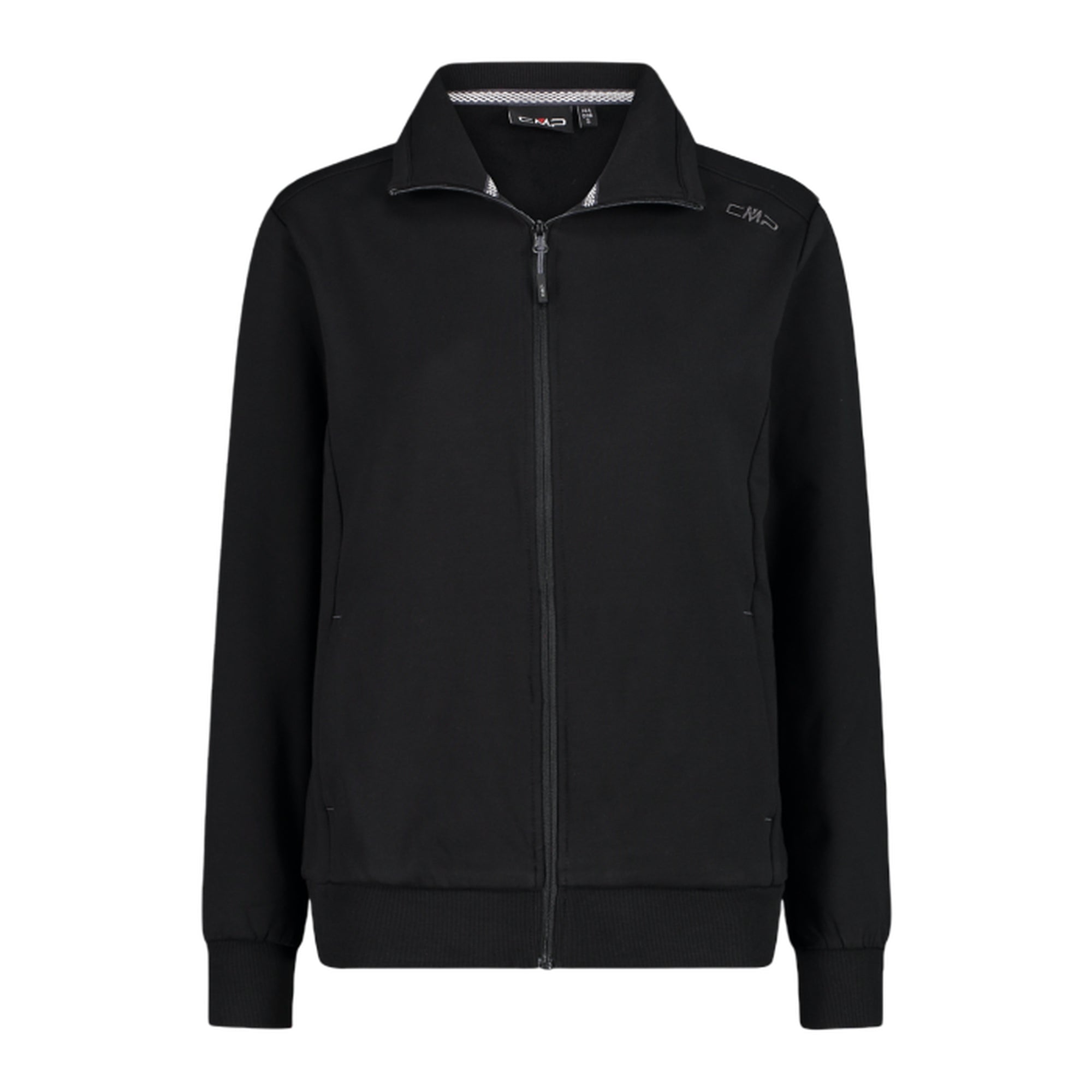 Felpa Donna in cotone elasticizzato nero con zip