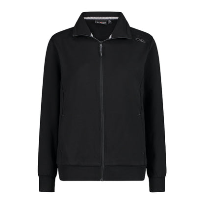 Felpa Donna in cotone elasticizzato nero con zip