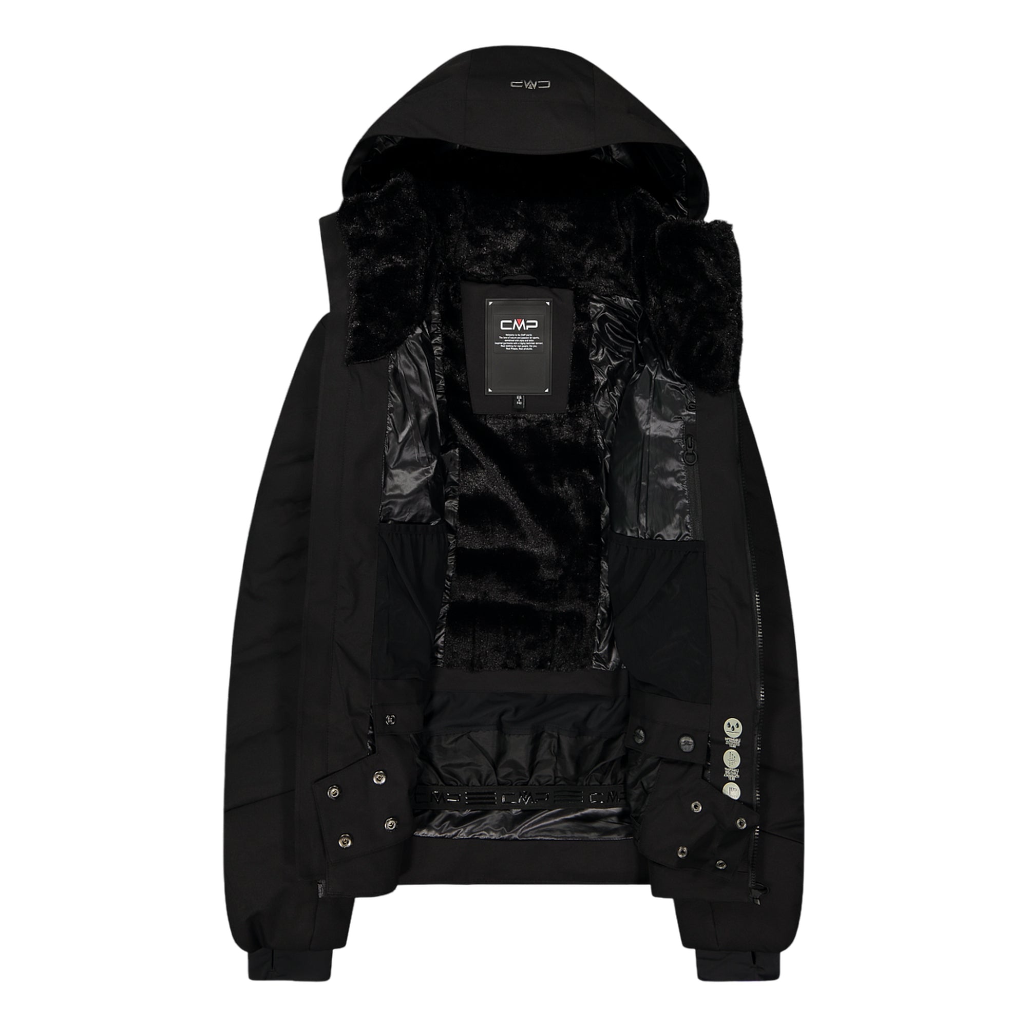 Giacca Donna Aprés Ski, con collo alto, cappuccio e trattamento idrorepellente