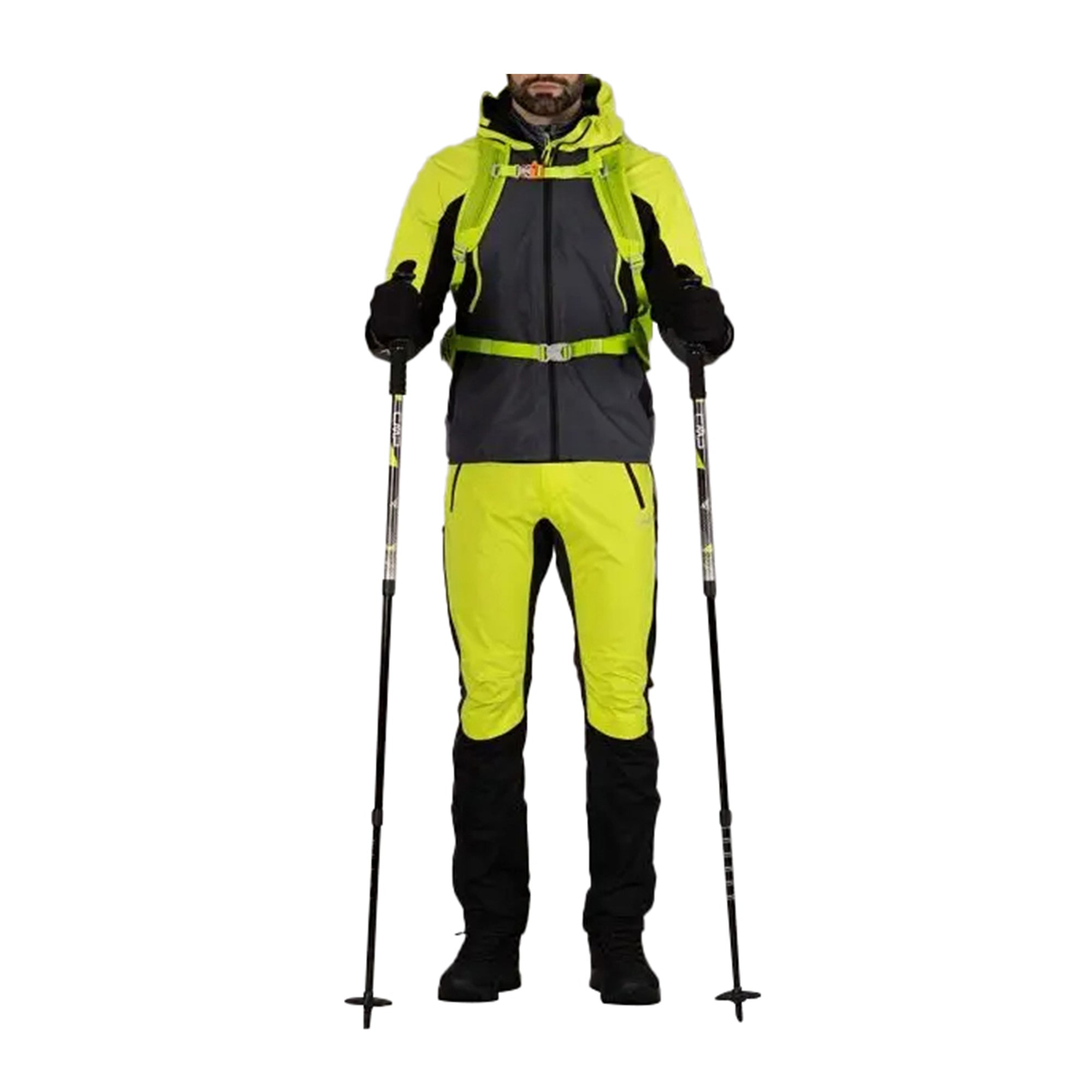 Giacca Sci Uomo Unlimitech 2,5 strati Grigio/Fluo