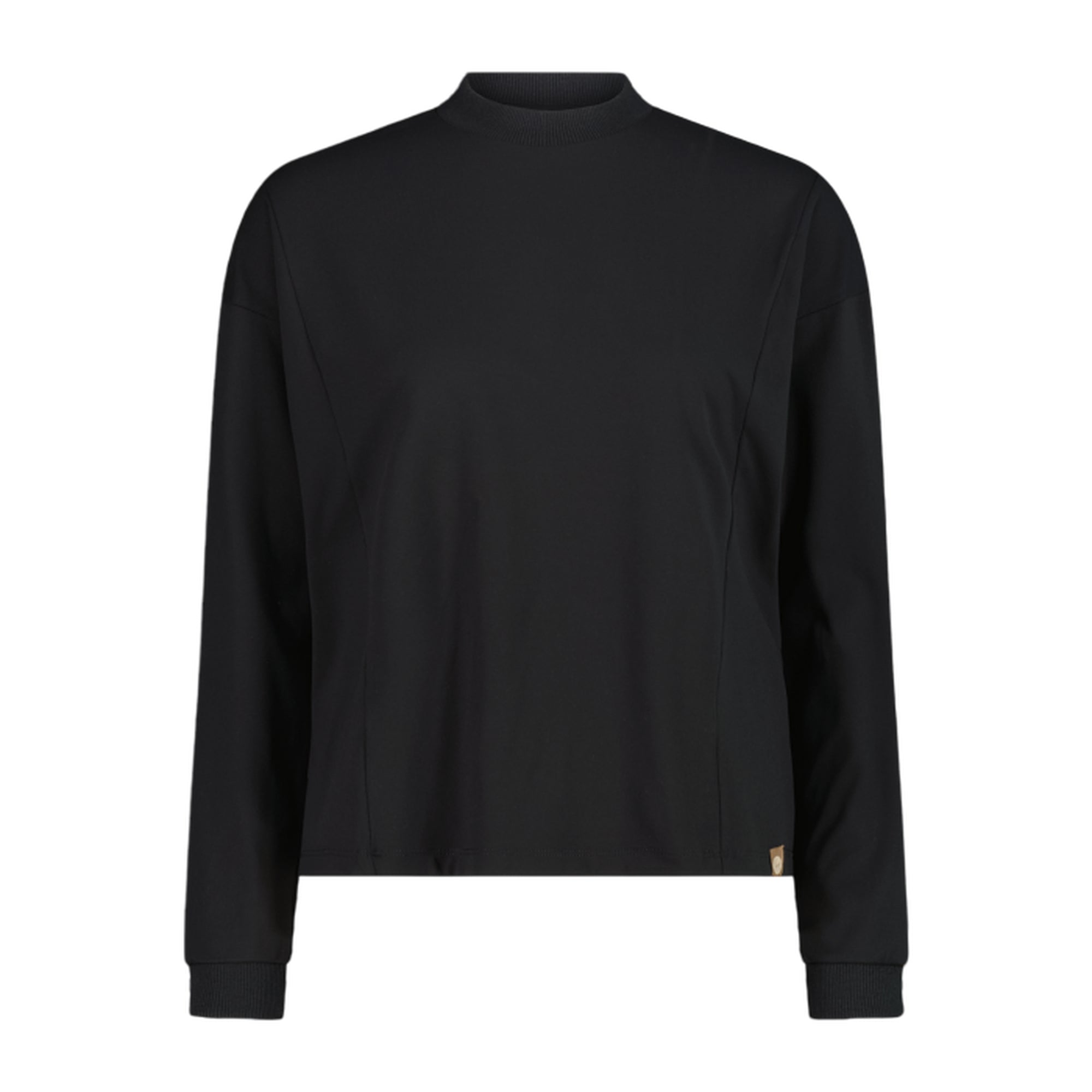 Felpa Donna Nera, con etichetta sul fondo e tecnologia Dry Function 