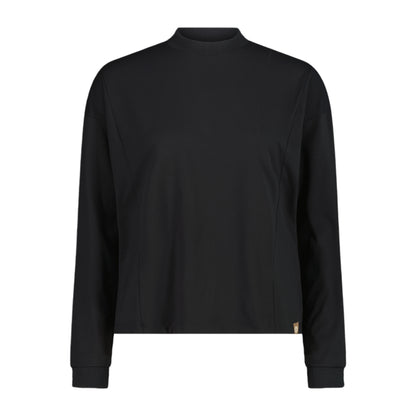 Felpa Donna Nera, con etichetta sul fondo e tecnologia Dry Function 