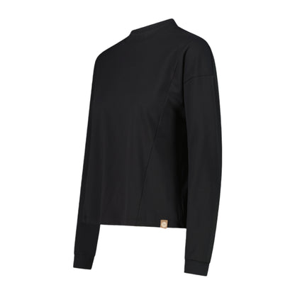 Felpa Donna Nera, con etichetta sul fondo e tecnologia Dry Function 