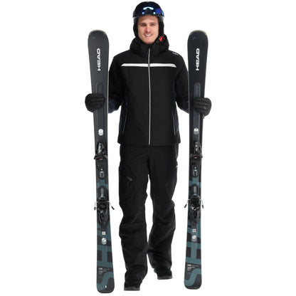 Giacca da sci Uomo in twill con cappuccio Nero modello interno