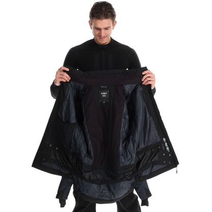 Giacca da sci Uomo in twill con cappuccio Nero interno