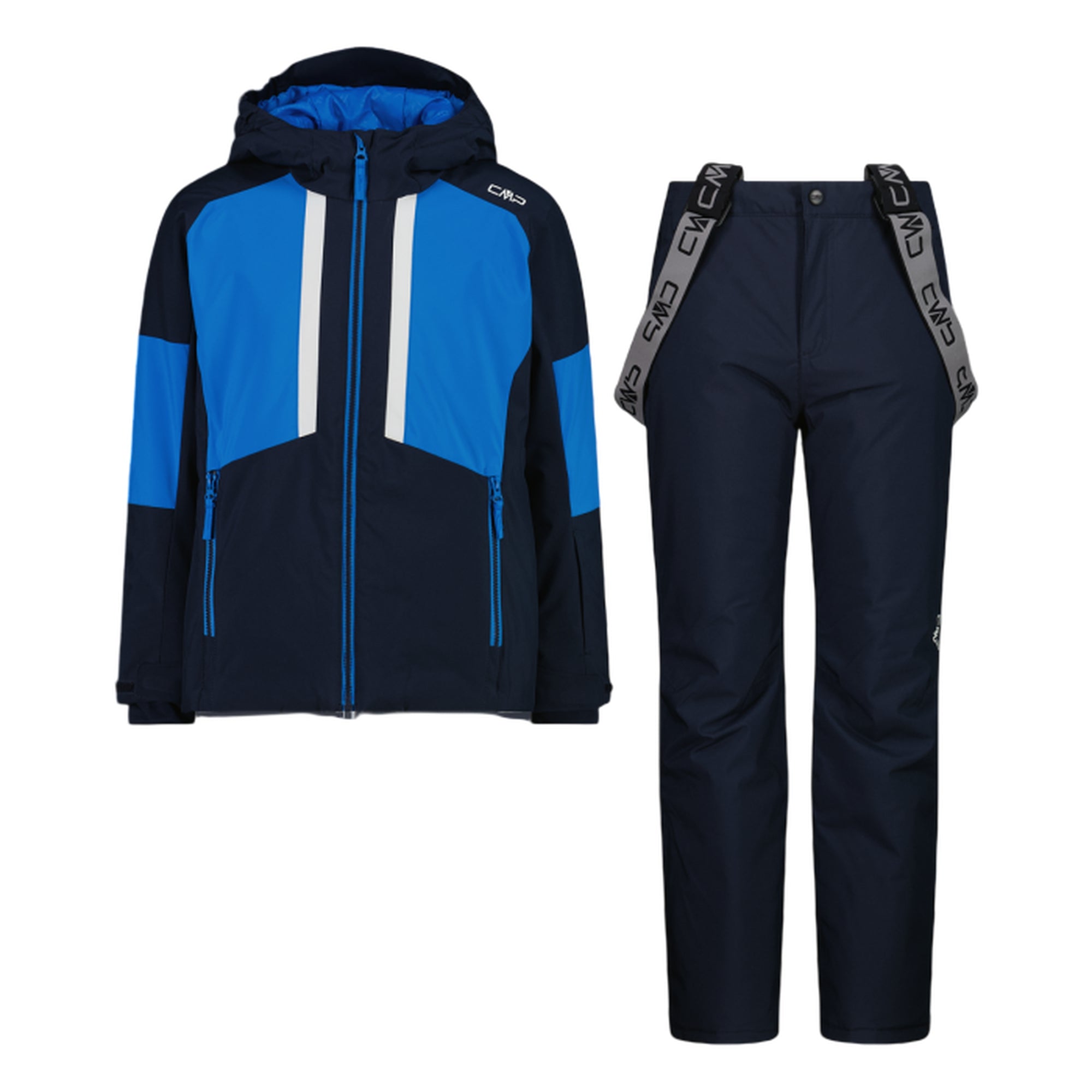 Set sci da bambino in twill nero e blu