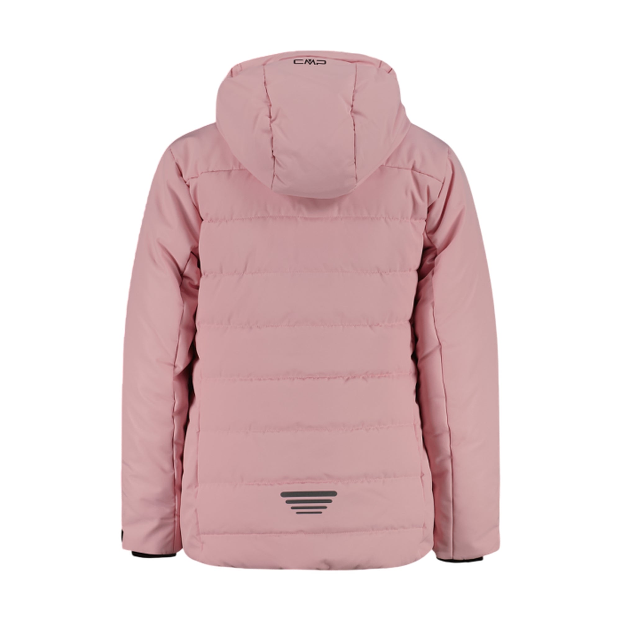 Giacca Sci bambina trapuntata con cappuccio rosa retro