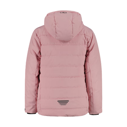 Giacca Sci bambina trapuntata con cappuccio rosa retro
