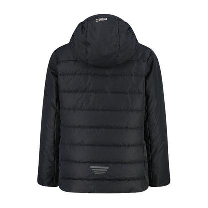 Giacca Sci bambina trapuntata con cappuccio grigio scuro retro