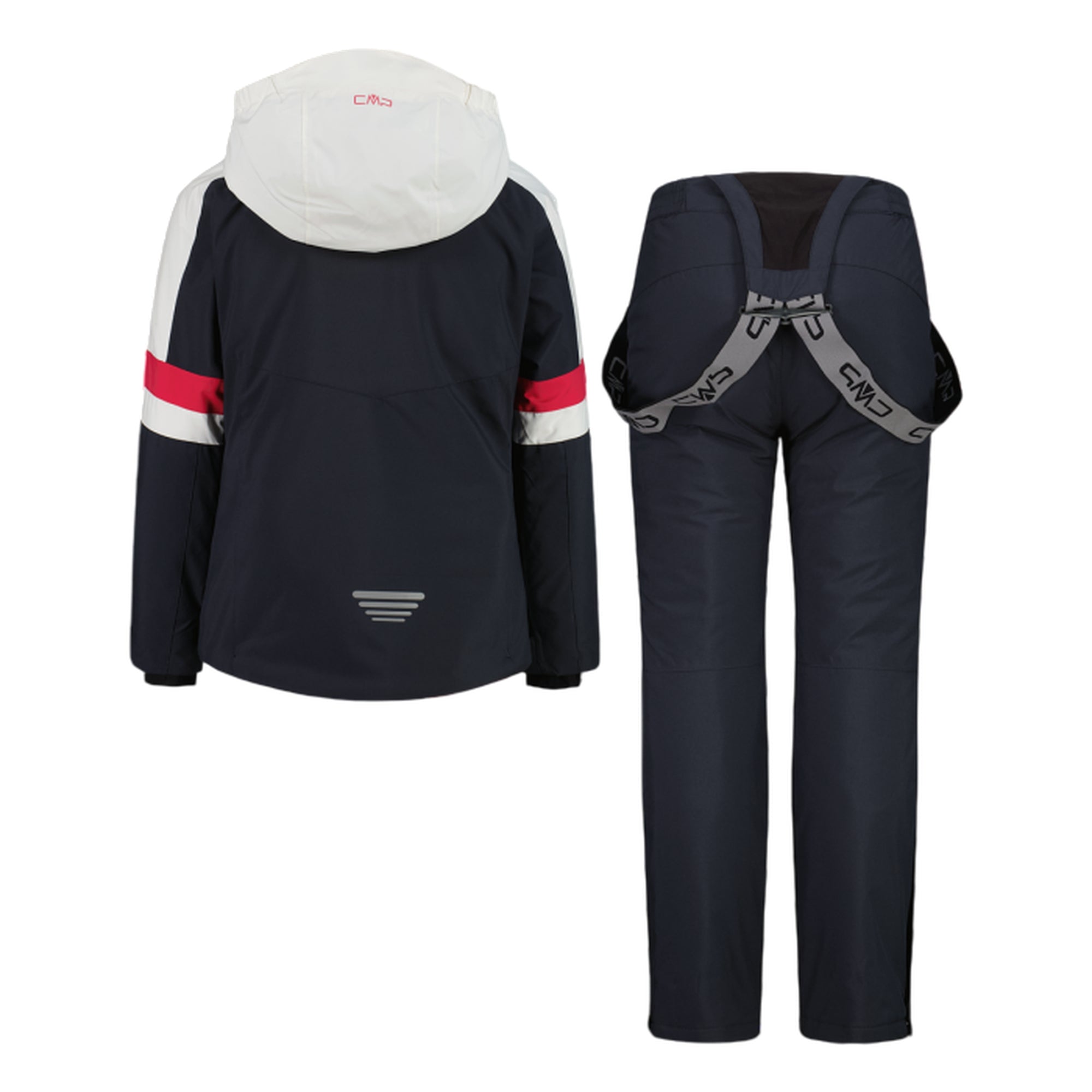 Set sci da bambina in twill grigio scuro retro