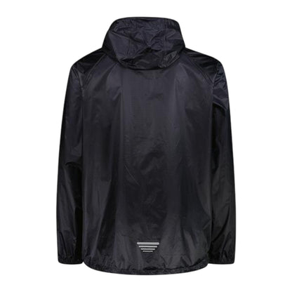 Giacca Antipioggia Uomo con cappuccio Nero retro