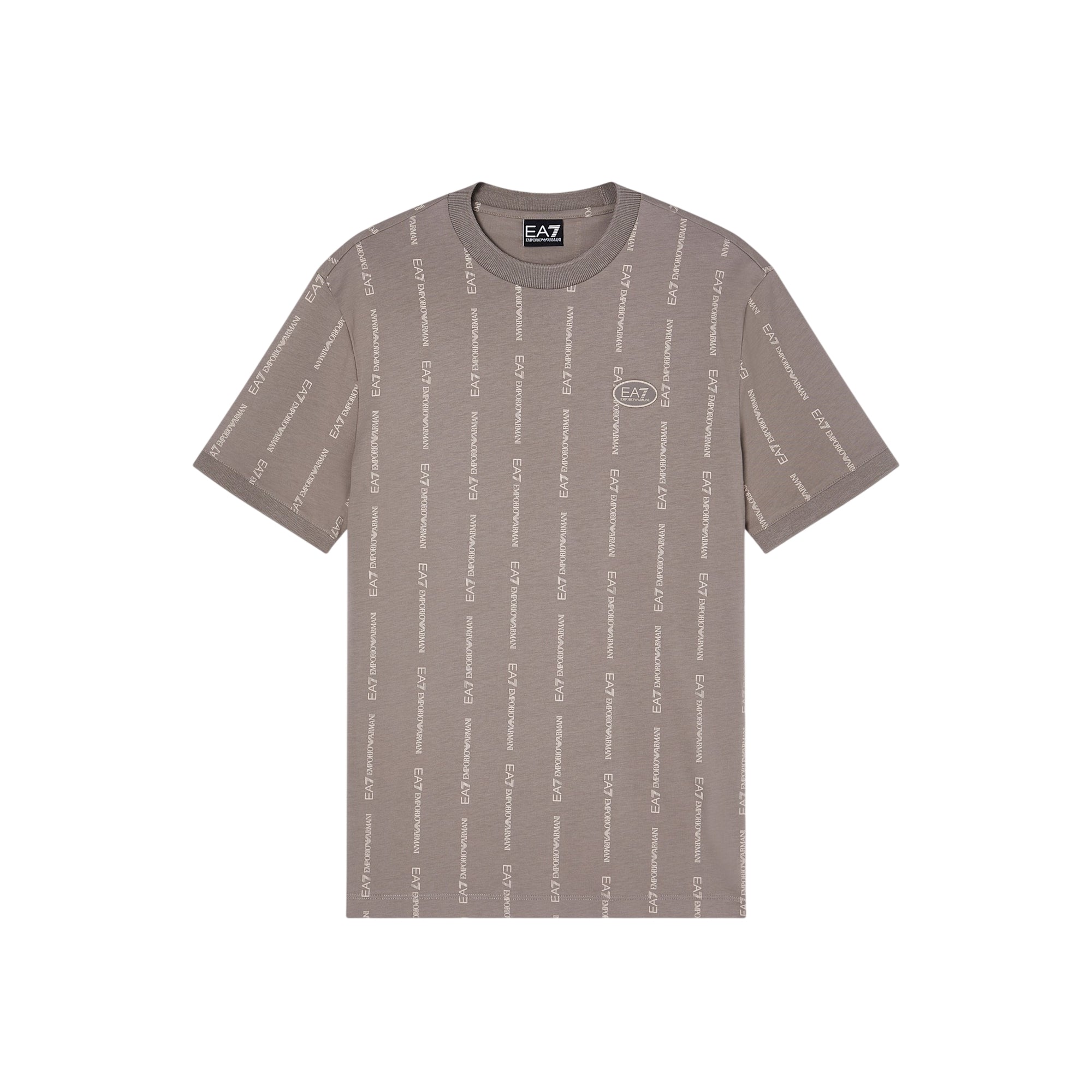 T-shirt Uomo Beige, con motivo EA7 applicato, a girocollo