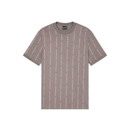 T-shirt Uomo Beige, con motivo EA7 applicato, a girocollo