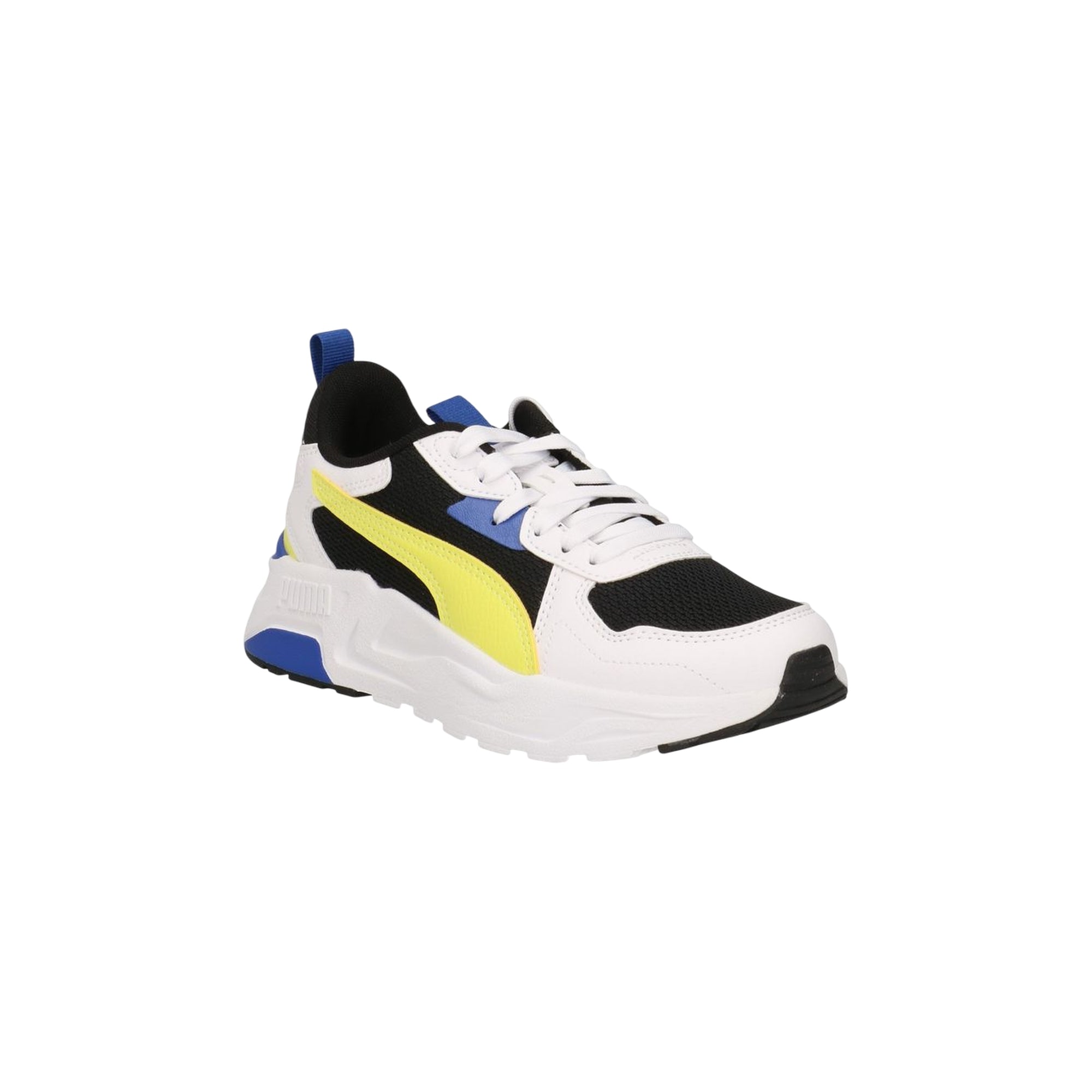 Sneakers Junior Bianco/Nero/Giallo con tomaia traspirante ed inserti a contrasto