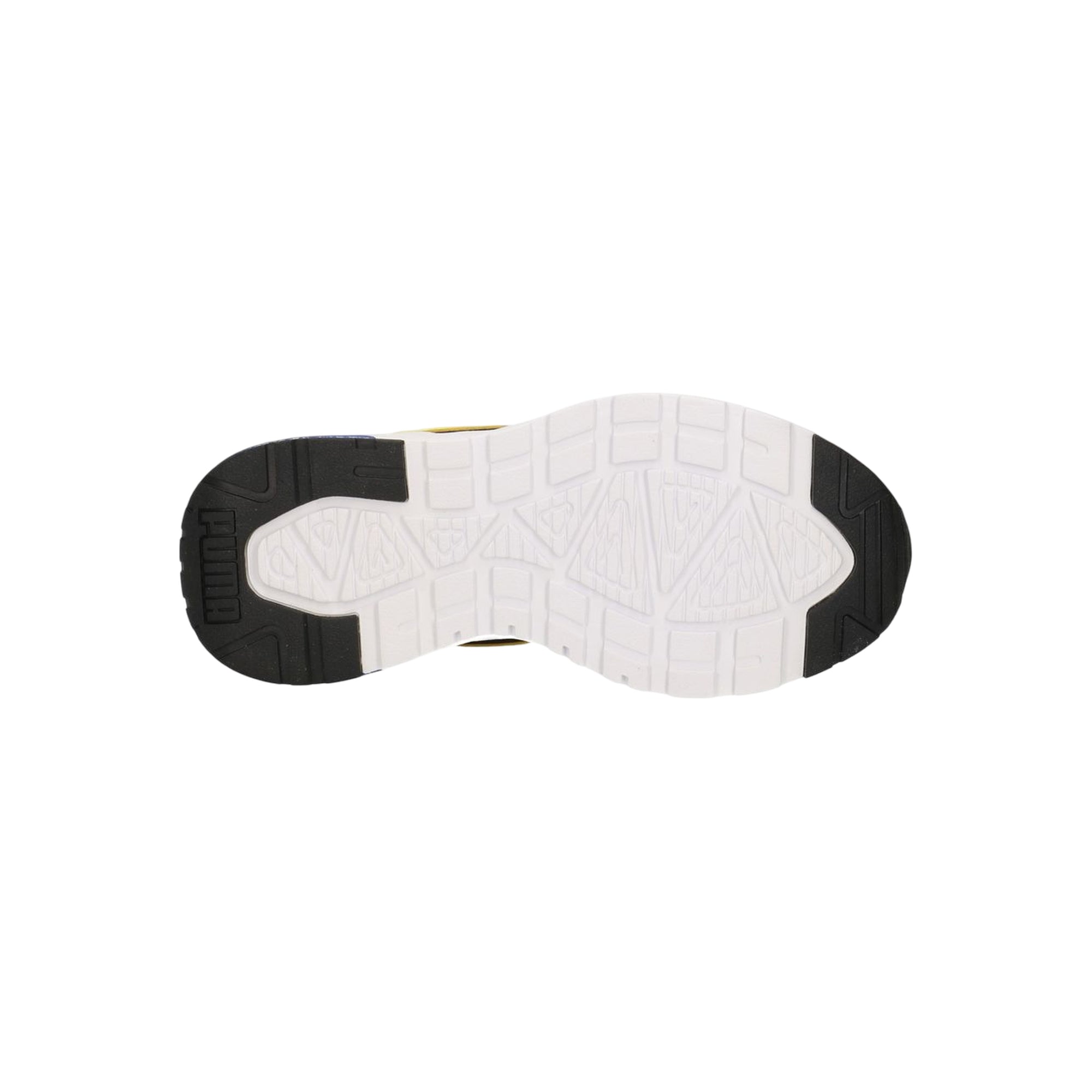 Sneakers Junior Bianco/Nero/Giallo con tomaia traspirante ed inserti a contrasto