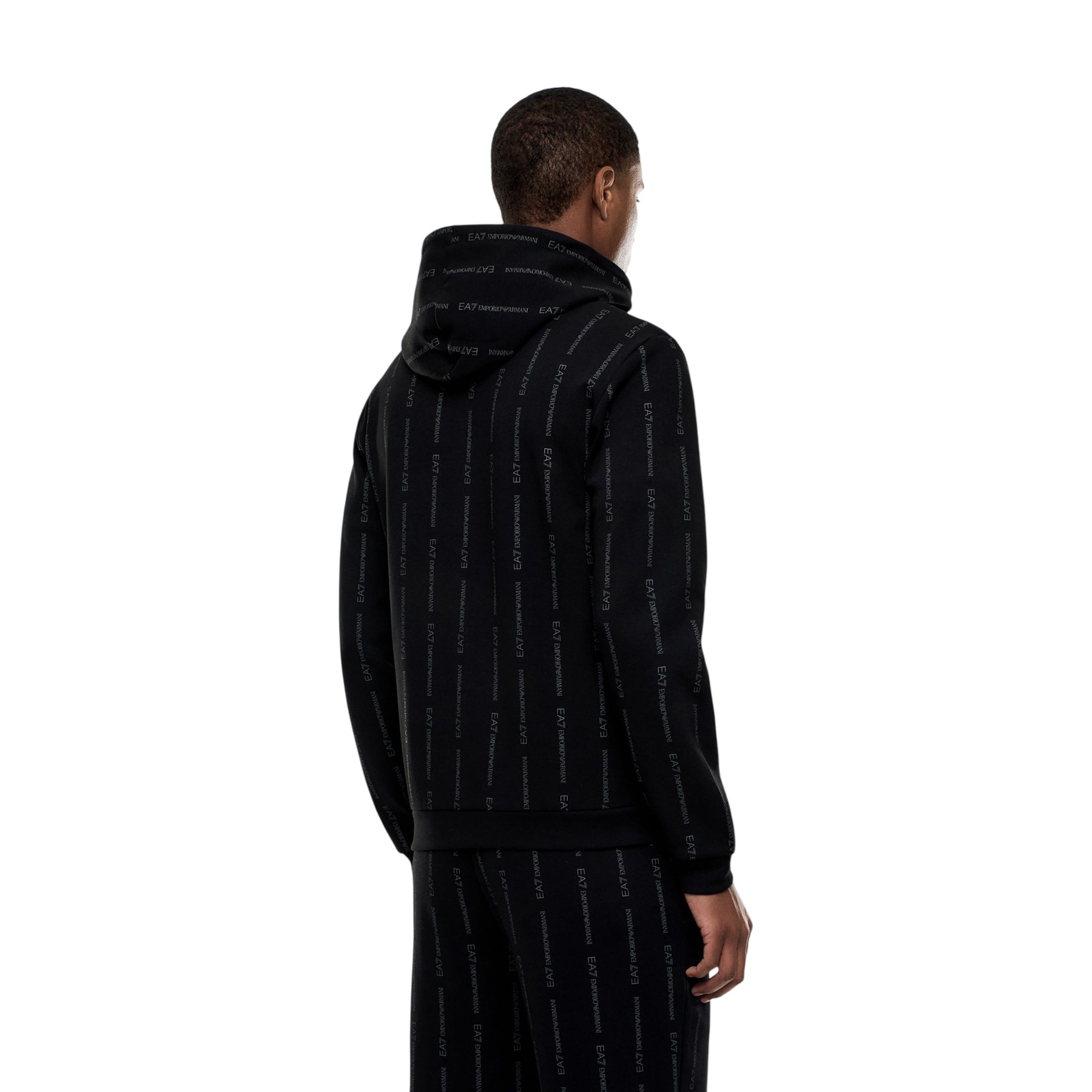 Felpa Uomo Nera Graphic Series, con motivo logo all over