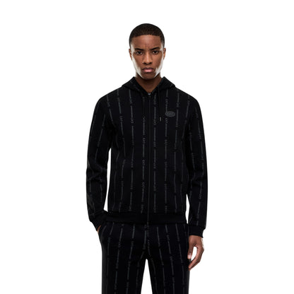 Felpa Uomo Nera Graphic Series, con motivo logo all over