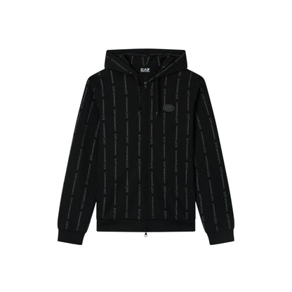 Felpa Uomo Nera Graphic Series, con motivo logo all over