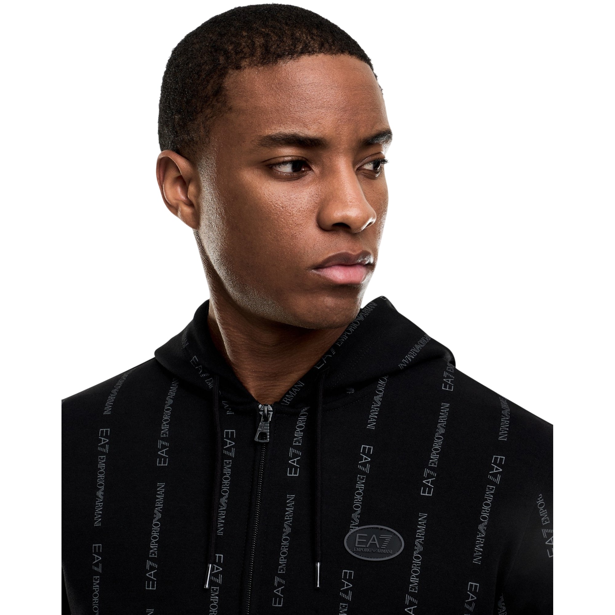 Felpa Uomo Nera Graphic Series, con motivo logo all over