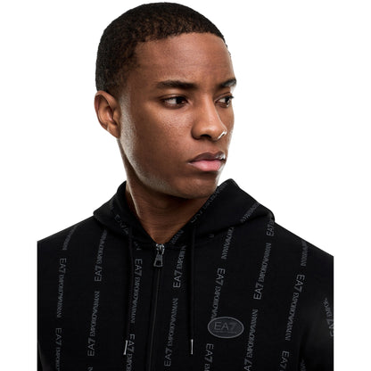 Felpa Uomo Nera Graphic Series, con motivo logo all over