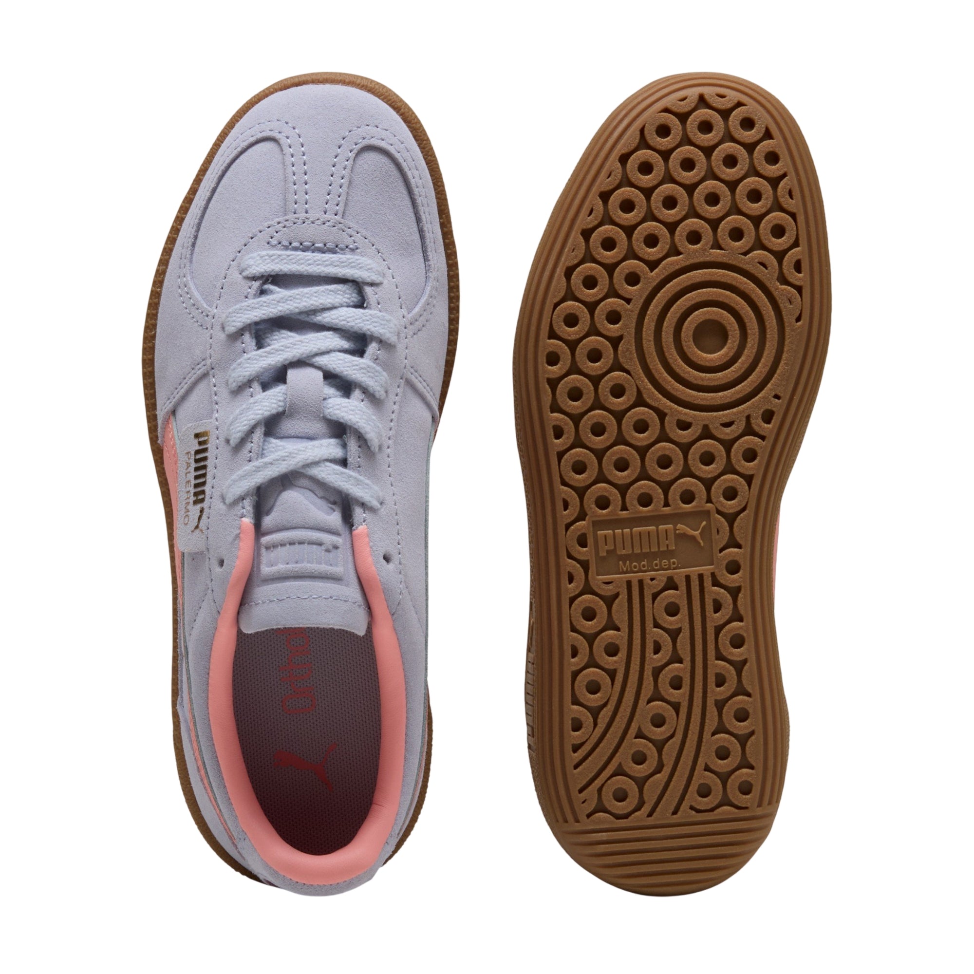 Sneakers Donna Palermo scamosciata, con dettaglio laterale a contrasto e suola in gomma