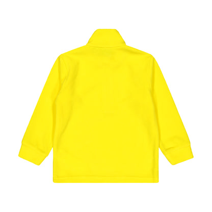 Pile Junior Giallo, con mezza zip e logo ricamato