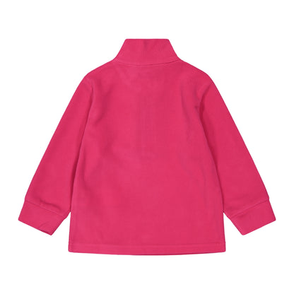 Pile Junior Fucsia, con mezza zip e logo ricamato