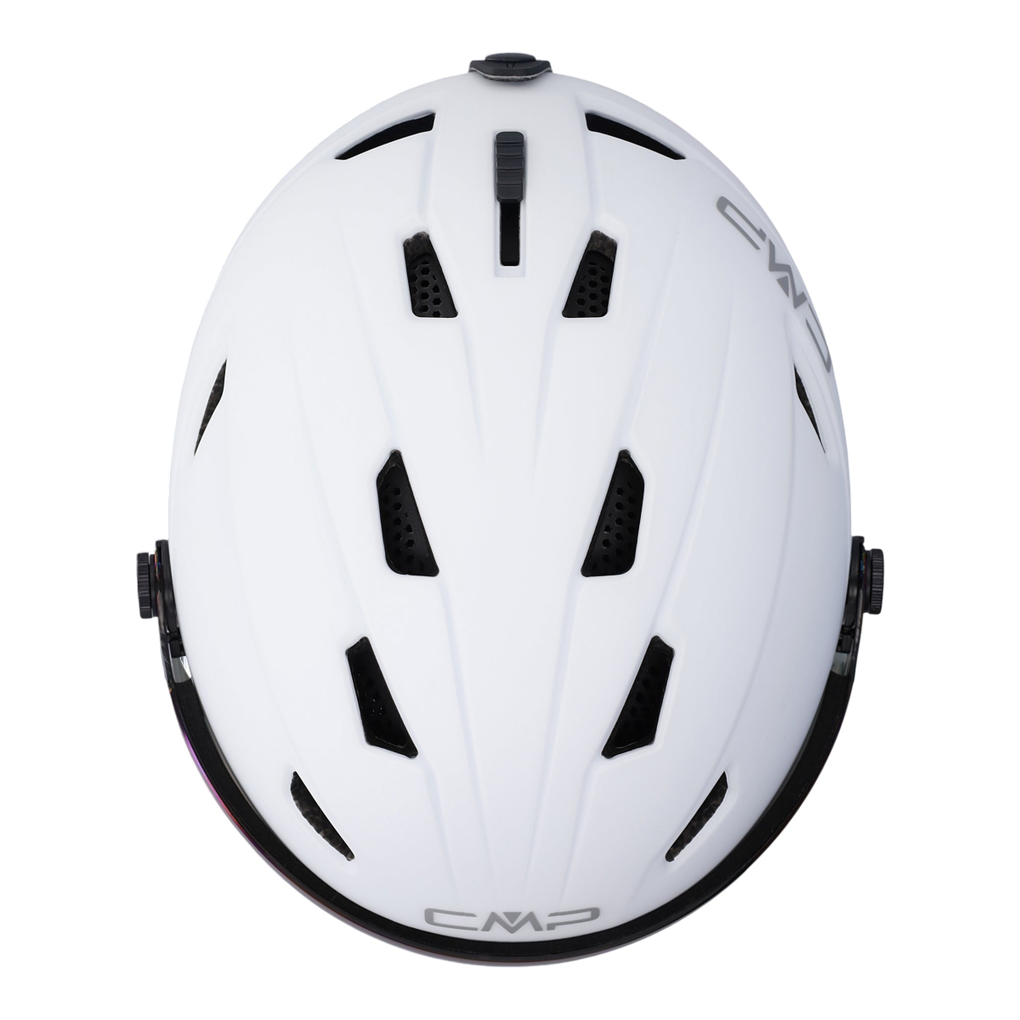 Casco Junior da sci Bianco, modello XJ-1, in policarbonato con 6 prese d'aria