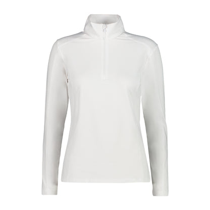 Pile Donna Bianco, con mezza zip, morbido a contatto con la pelle