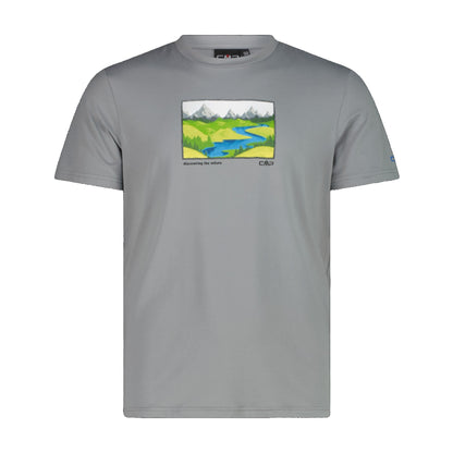 T-shirt Uomo grigia con stampa colorata