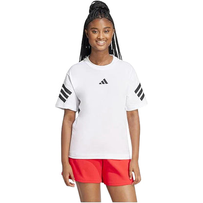 T-shirt Donna Bianca con Icons 3-Stripes e maniche corte