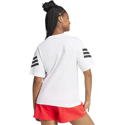 T-shirt Donna Bianca con Icons 3-Stripes e maniche corte