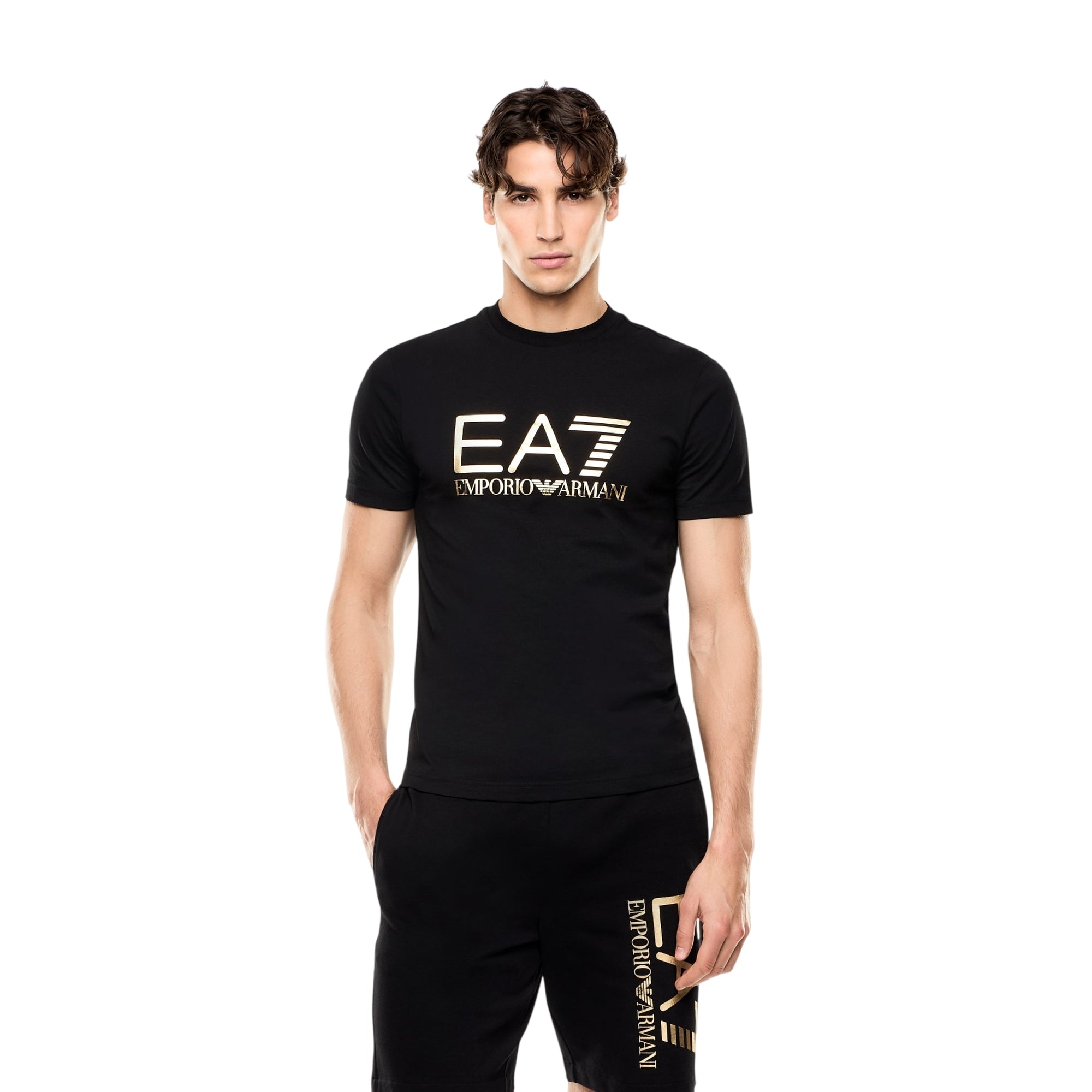 T-shirt Uomo Nera, Core Identity, in cotone a girocollo