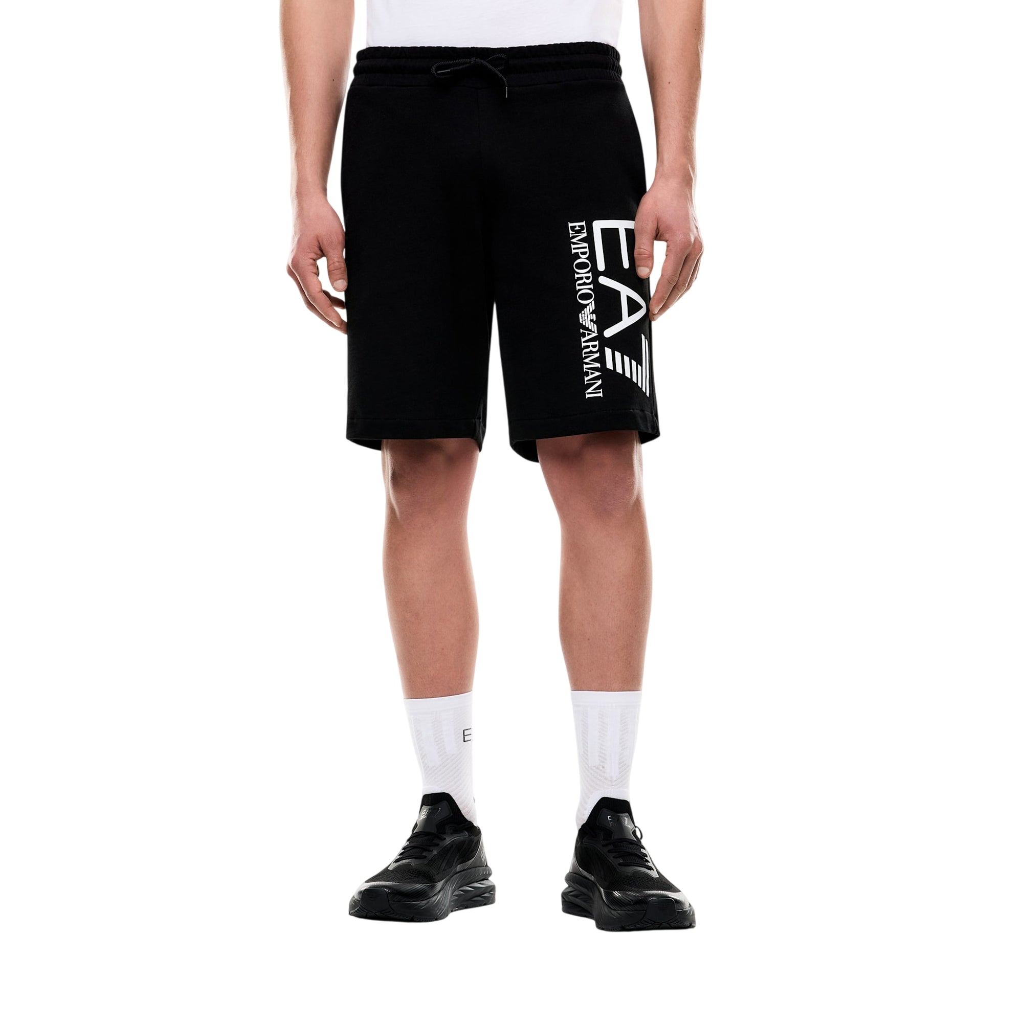 Bermuda Uomo con coulisse e stampa logo Core Identity bianca