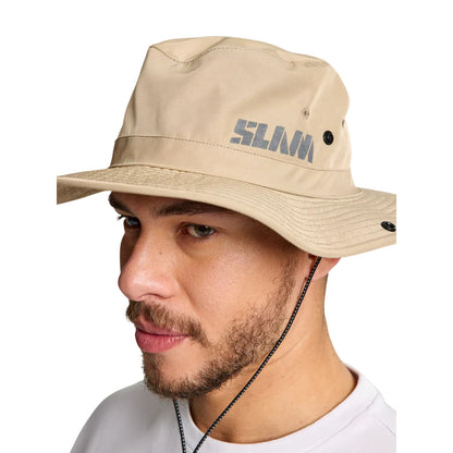 Cappello Uomo Brimmed Beige, idrorepellente, con cordino