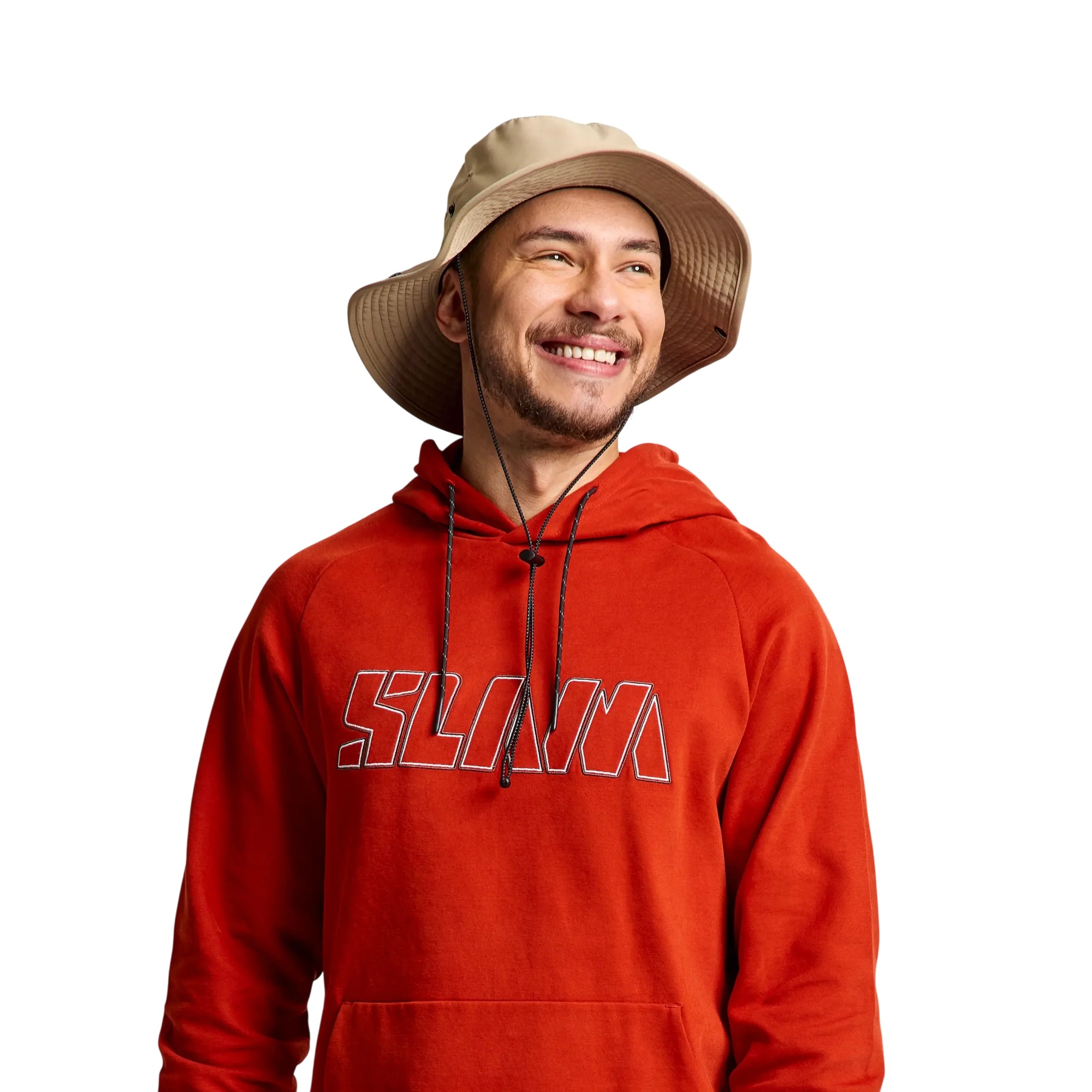 Cappello Uomo Brimmed Beige, idrorepellente, con cordino
