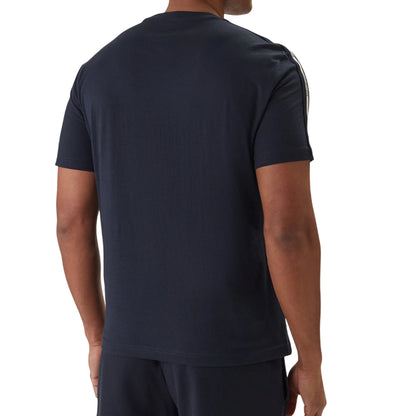 T-shirt Uomo sportiva Blu, girocollo, con logo tape