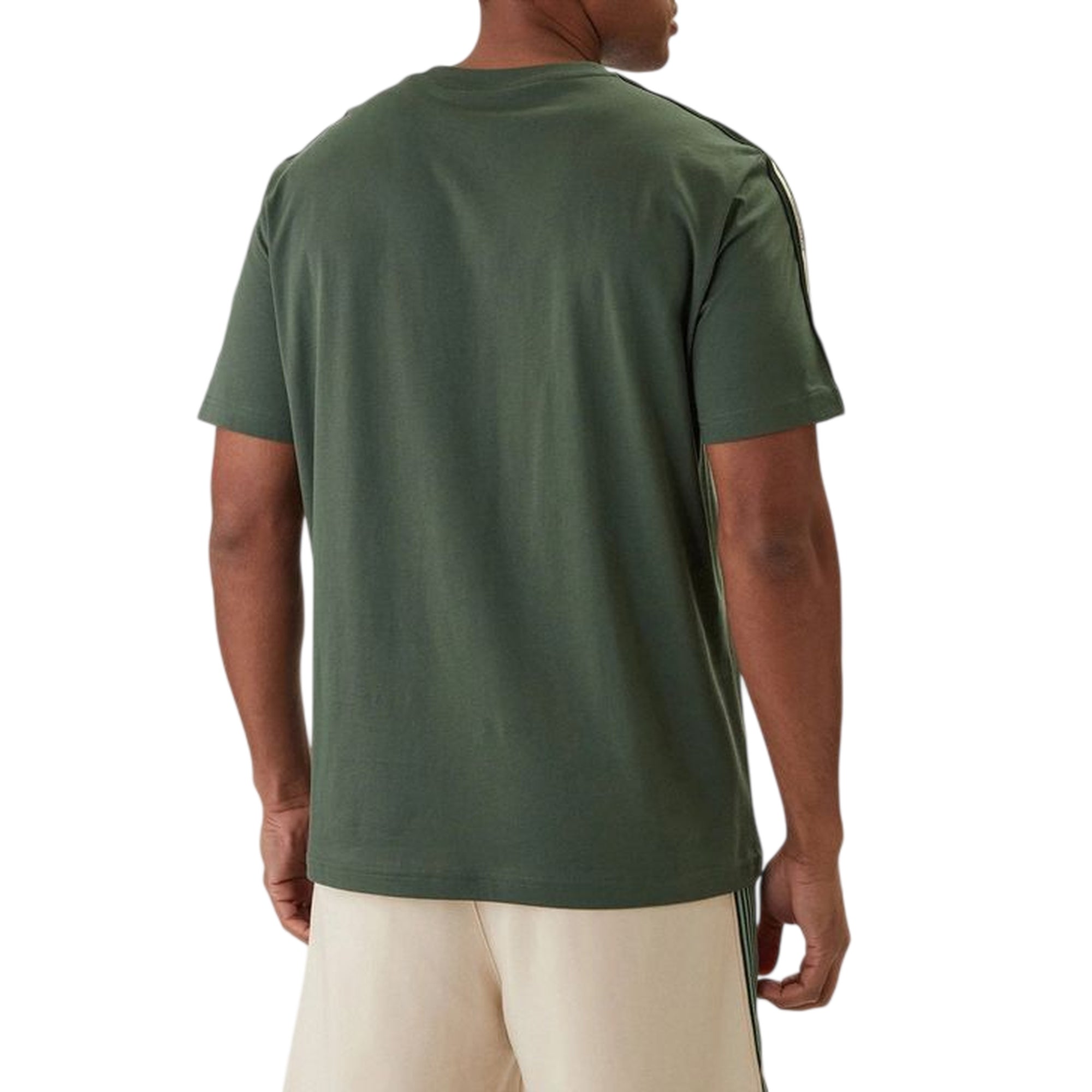T-shirt Uomo sportiva Verde, a girocollo, con logo tape