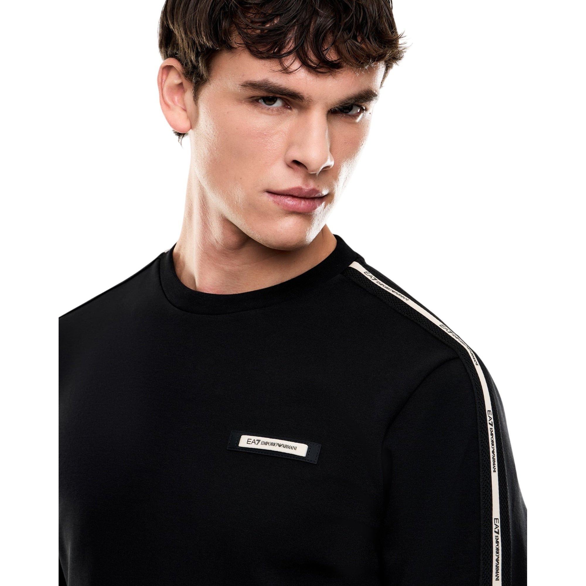 Felpa Uomo regular, con dettaglio logo tape sulle spalle