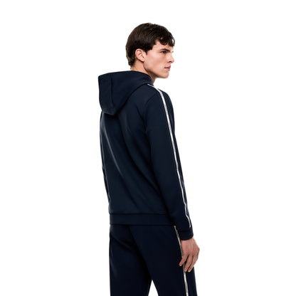 Felpa Uomo Blu full zip, con dettaglio logo sulle spalle