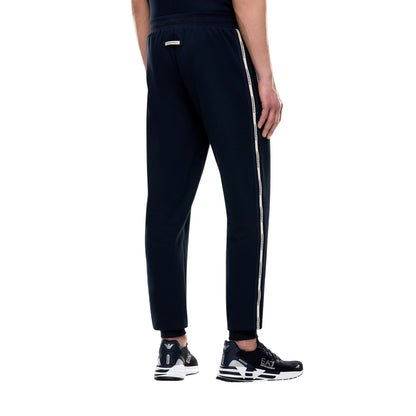 Pantalone Uomo misto cotone Blu, Logo Serires, con coulisse