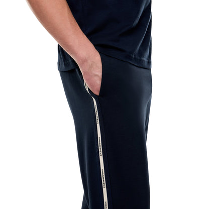 Pantalone Uomo misto cotone Blu, Logo Serires, con coulisse
