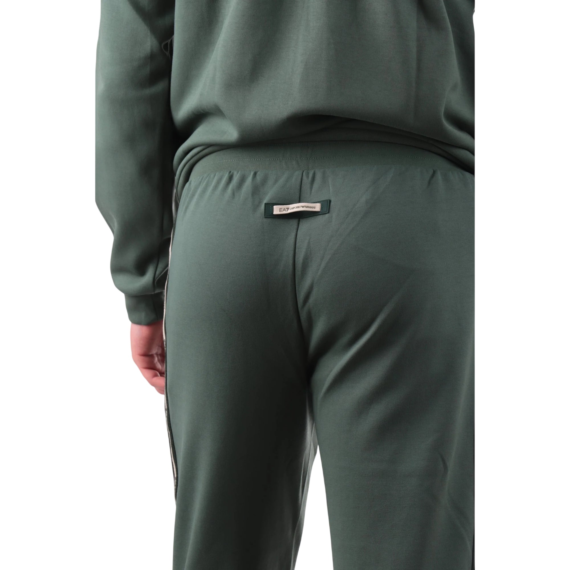 Pantalone Uomo misto cotone Verde, Logo Serires, con coulisse